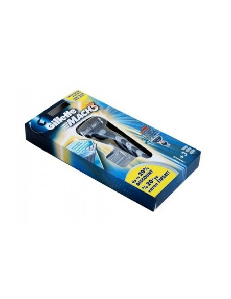 Gillette Mach 3 Tıraş Makinesi + 3 Yedek Bıçak