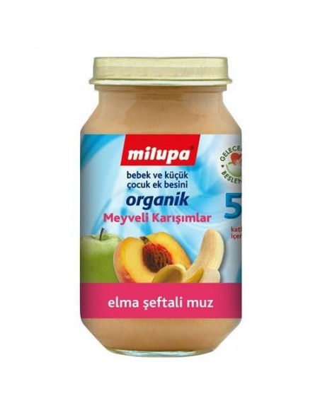 Milupa Organik Elma Muz Şeftali 200 gr