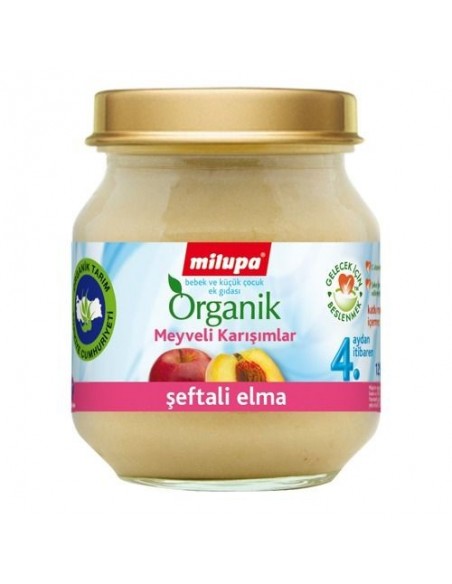 Milupa Organik Şeftali Elma Kavanoz 125 gr