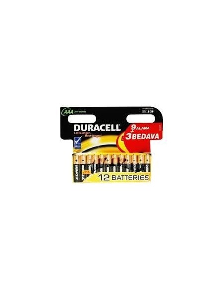 Duracell Alkalin AAA İnce Kalem Pil (9+3) 12'li Paket