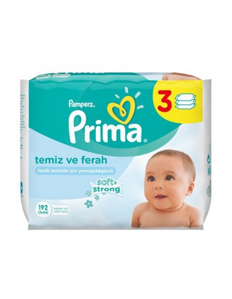 Prima Pampers Baby Fresh Islak Mendil 3`lü Paket (192 Yaprak)