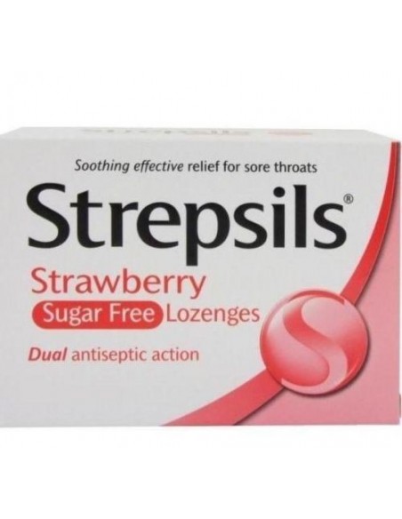 Strepsils Pastil Şekersiz Çilekli 16 Pastil