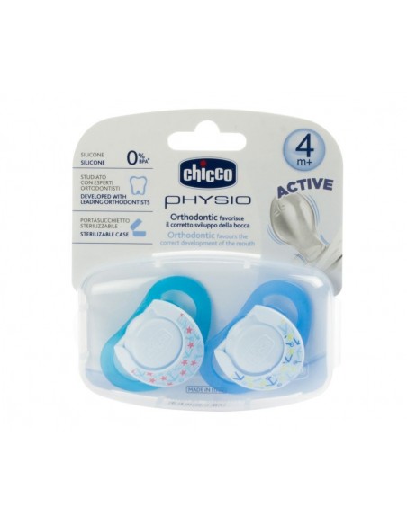 Chicco Physioring Silikon Emzik 2 li Mavi 4 Ay+