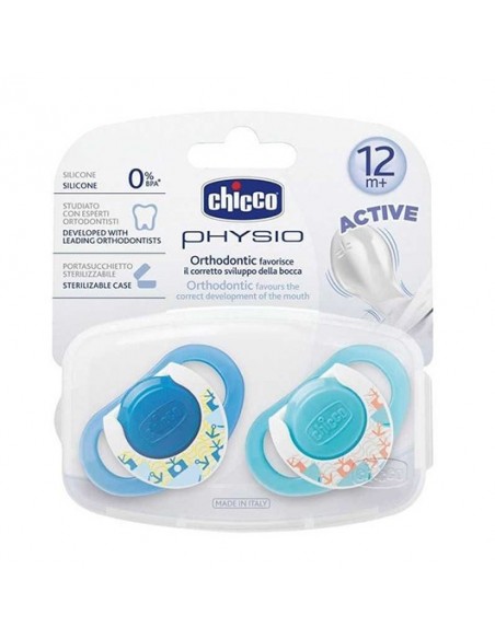 Chicco Physioring Silikon Emzik 2 li Mavi 12 M+