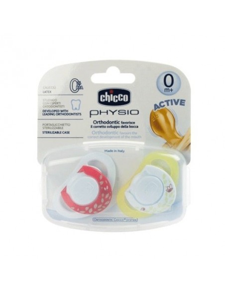 Chicco Physioring Kauçuk Emzik 2 li Sarı-Beyaz 0 M+