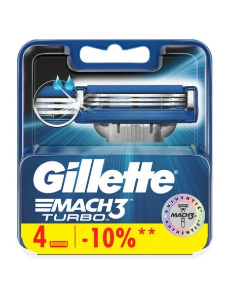 Gillette Mach3 Turbo Yedek Bıçağı 4'lü Paket