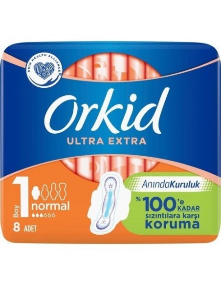 Orkid Ultra Extra Hijyenik Ped Normal Tekli Paket 8 Ped