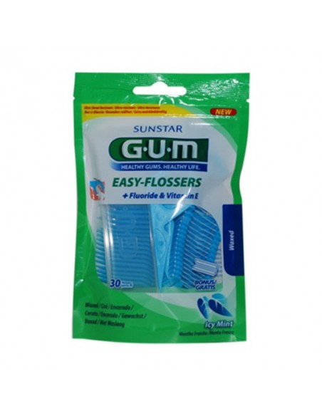 G.U.M Easy-Flossers+Fluoride & Vitamin E Diş İpi Naneli 30 lu