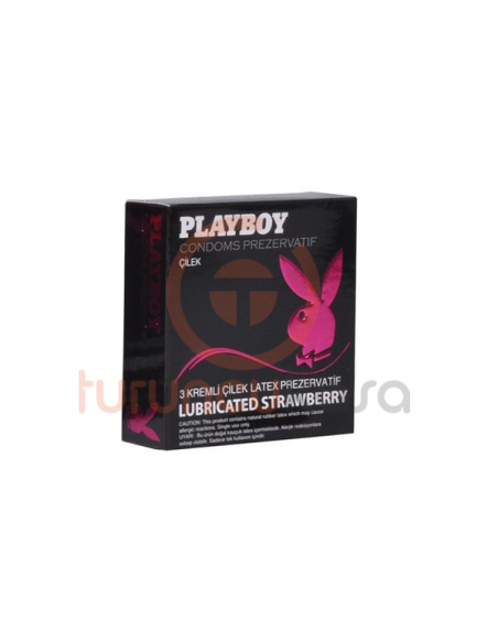  Playboy Strawberry Çilekli Kremli 3'lü Prezervatif