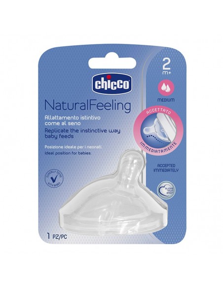 Chicco Natural Feeling Biberon Emziği 2+ Ay Orta Akış Tekli