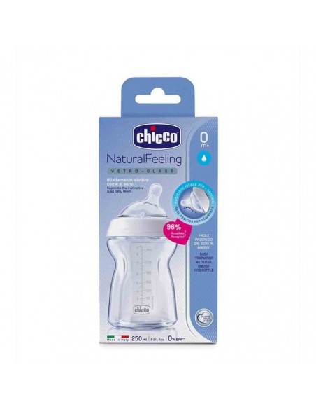 Chicco Natural Feeling Vetro Glass Cam Biberon 0 Ay+ 250 ml