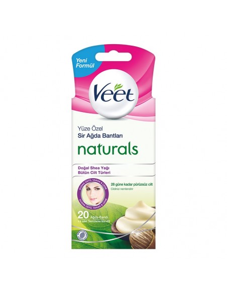 Veet Naturals Doğal Shea Yağı Yüz Bölgesi Sir Ağda Bantları 20 Adet