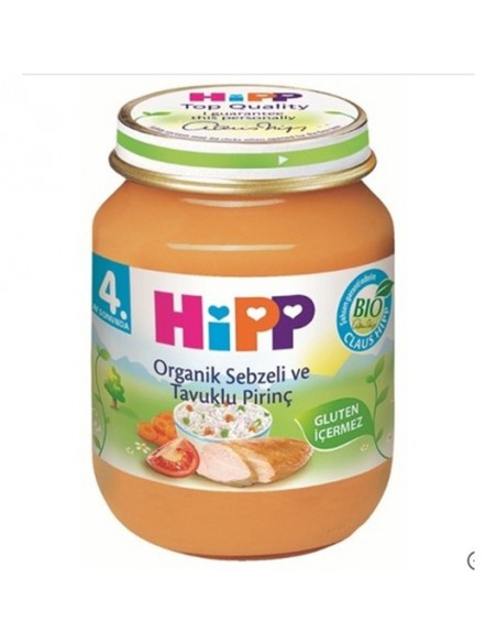 Hipp Organik Sebzeli ve Tavuklu Pirinç Kavanoz Maması 125 gr