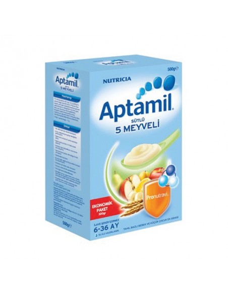 Aptamil Sütlü 5 Meyveli Kaşık Maması 500 gr.