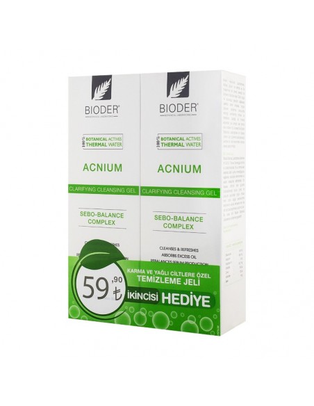 Bioder Acnium Temizleme Jeli 180 ml (2.si Hediye)