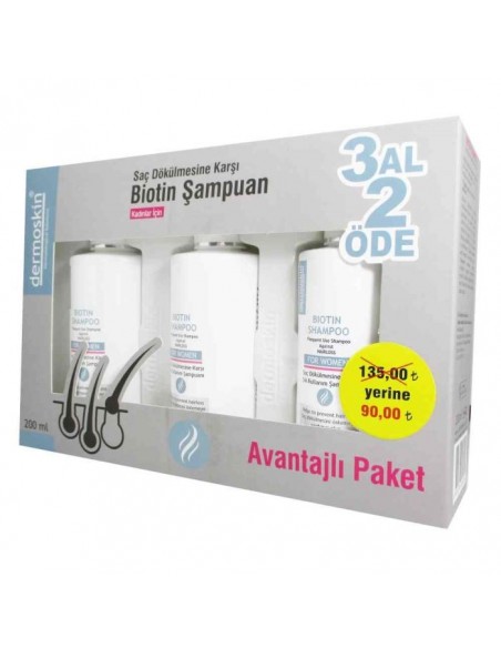 Dermoskin Biotin Şampuan Kadın 200 ml 3 Al 2 Öde