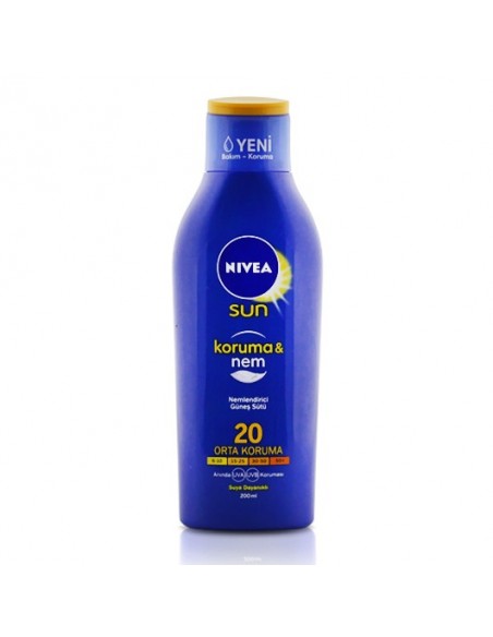 Nivea Sun SPF 20 200 ml Koruma & Nem Nemlendirici Güneş Sütü