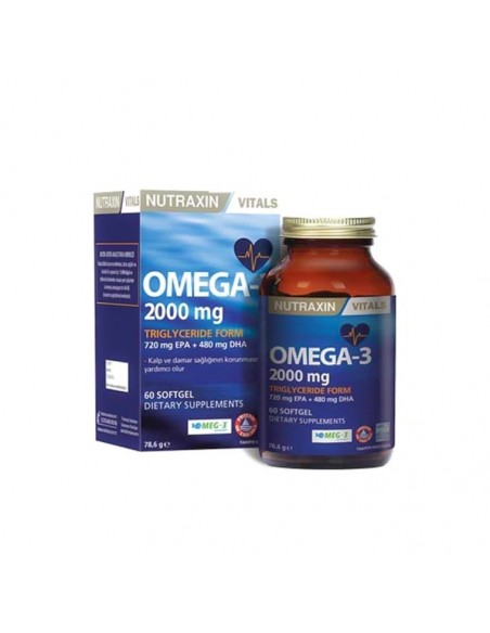 Nutraxin Omega 3 Balık Yağı 2000 mg 60 SoftGel