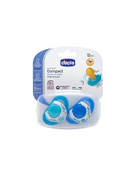 Chicco Physio Compact Küçük ve İnce 2 li Silikon Emzik 12 Ay+