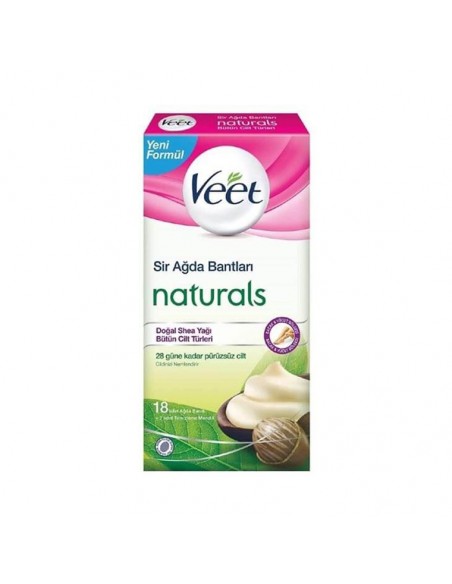 Veet Naturals Ağda Bandı Doğal Shea Yağı 18 adet