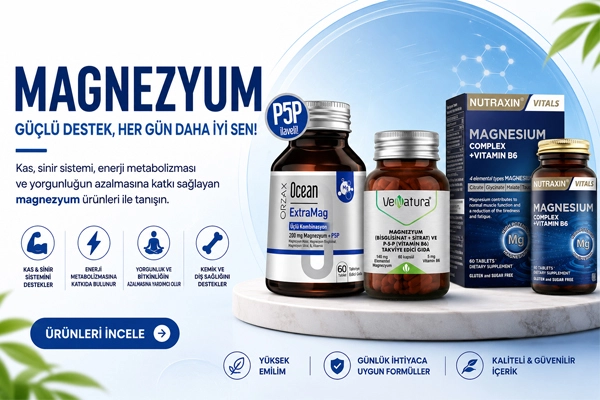 Magnezyum malat, sitrat, bisglisinat ve Taurant ürünleri