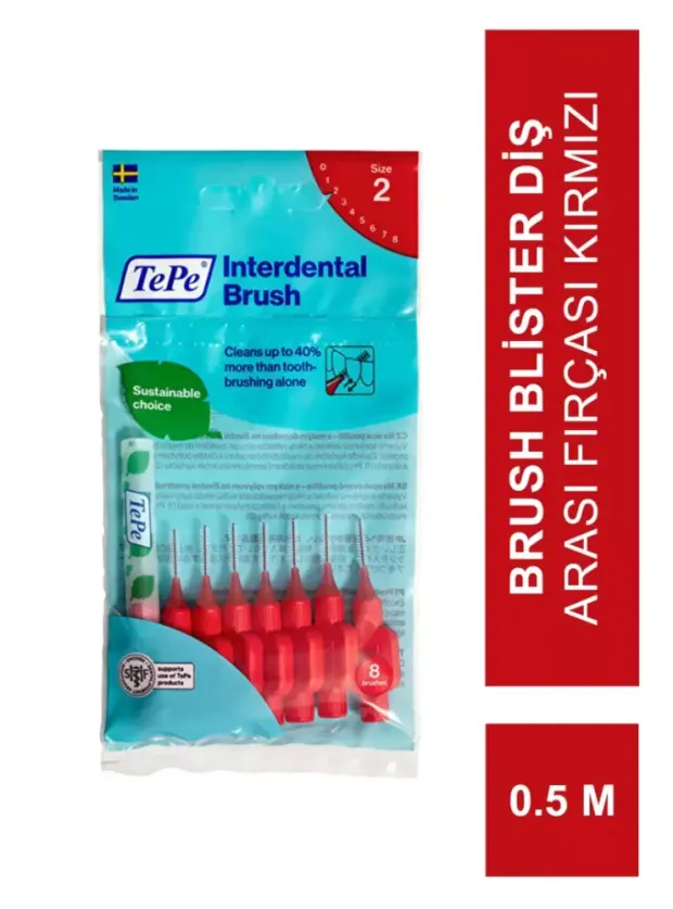 TePe İnterdental Brush Blister Diş Arası Fırçası Kırmızı 0.5 mm 8'li