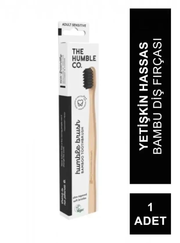 Humble Brush Ekolojik Bambu Hassas Diş Fırçası| Yetişkin| Siyah