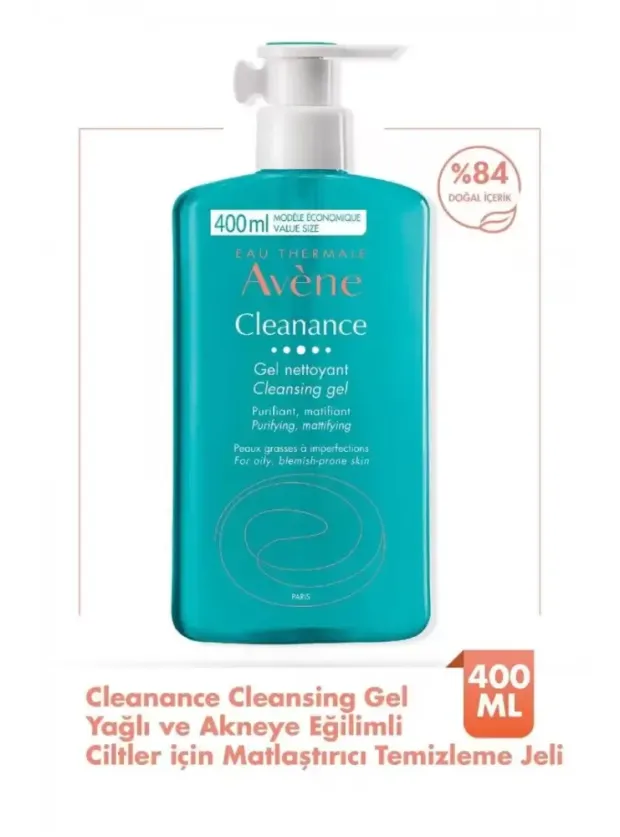 OUTLET - Avene Cleanance Yağlı ve Akneye Eğilimli Ciltler için Matlaştırıcı Temizleme Jeli 400 ml