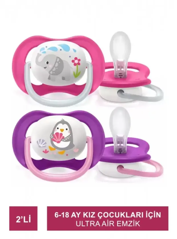 Philips Avent Ultra Air Animals Kız 6-18 Ay 2'li Emzik -SCF080/08-