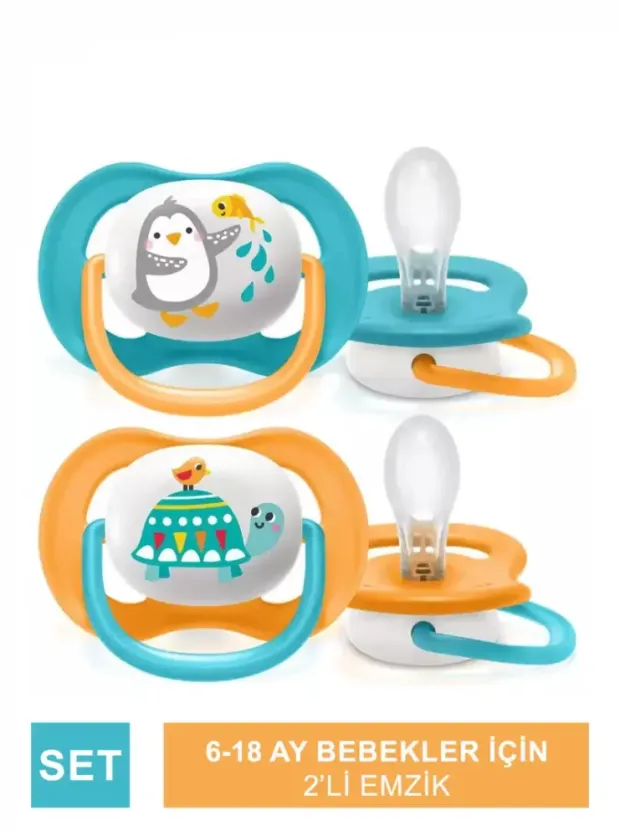 Philips Avent Ultra Air Animals Erkek 6-18 Ay 2'li Emzik -SCF080/07-