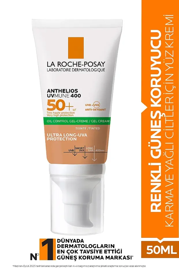 La Roche Posay Anthelios Uvmune 400 Oil Control Renkli Gel Cream SPF 50+ 50 ml