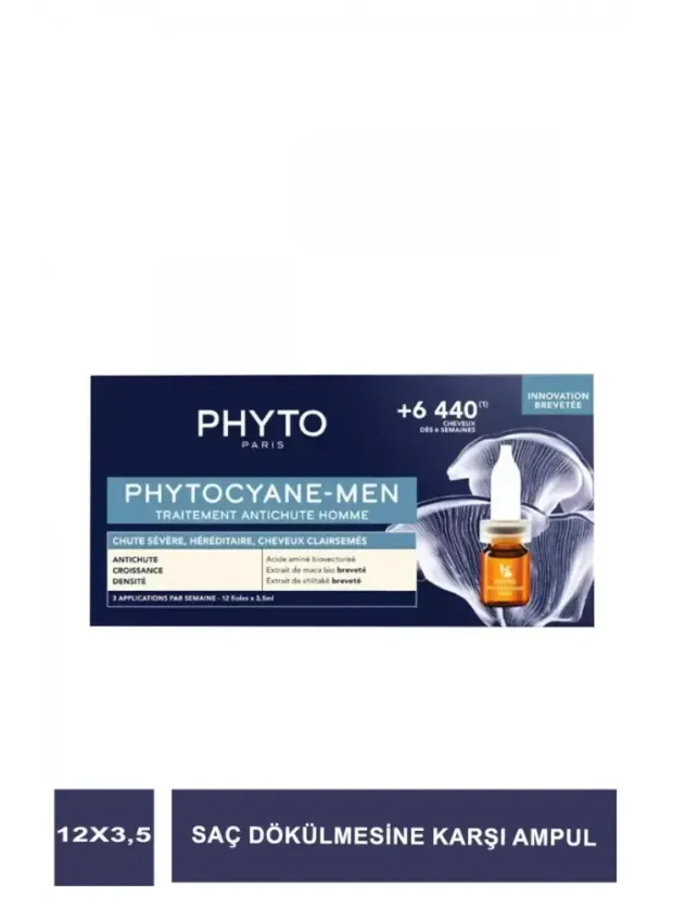 Phyto Phytocyane Erkek Tipi Kronik Saç Dökülme Karşıtı 12 x 3|5 ml Ampul