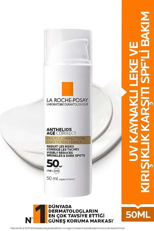 La Roche Posay Anthelios Age Correct Spf 50 Leke ve Kırışıklık Karşıtı Güneş Kremi 50 ml