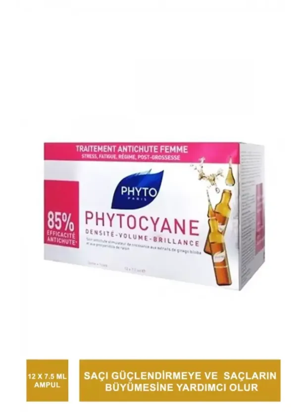 Phyto Phytocyane Kadınlar İçin Tepkisel Saç Dökülmesi Karşıtı Bakım 12 Ampul x 5 ml