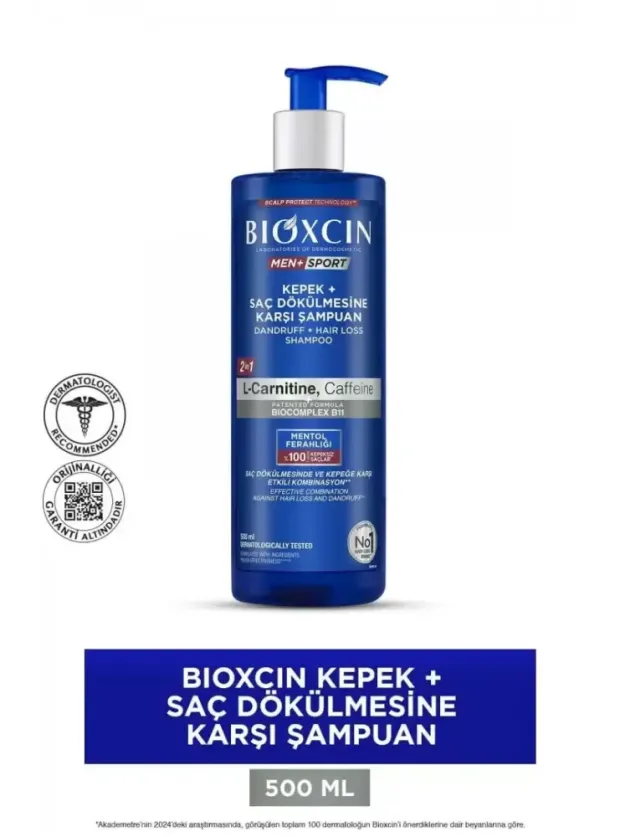 Bioxcin Men Kepek Önleyici Saç Dökülmesine Karşı Şampuan 500ml