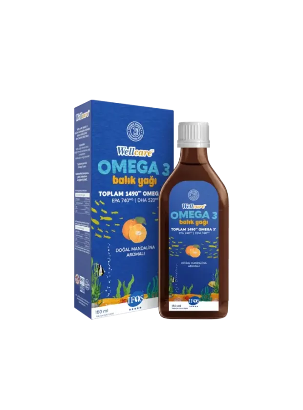 Wellcare Omega 3 Doğal Mandalina Aromalı Balık Yağı 150 ml