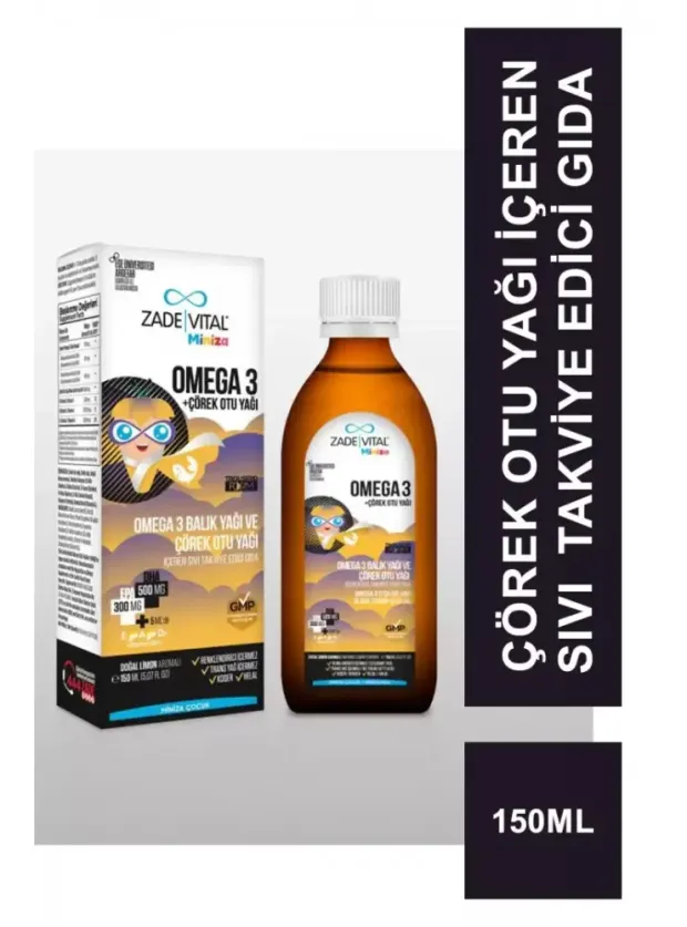Zade Vital Miniza Omega 3 + Çörek Otu Yağı 150 ml