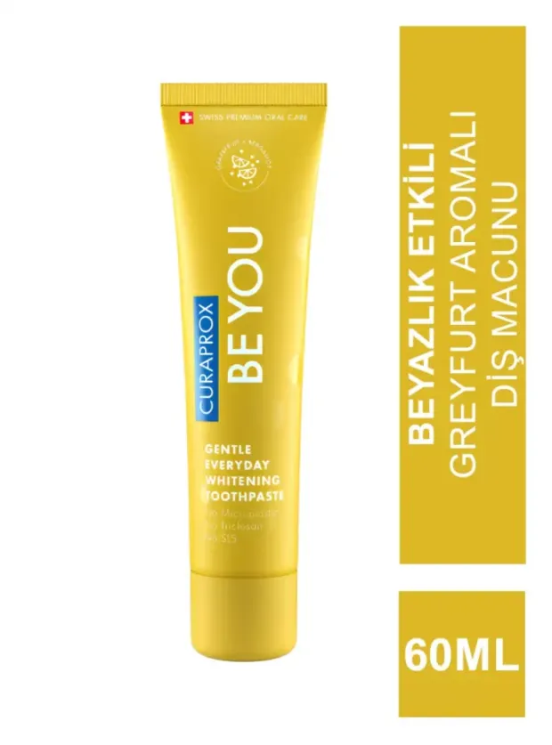 Curaprox Be You Beyazlatıcı - Greyfurt-Bergamot - Diş Macunu - Yellow 60 ml