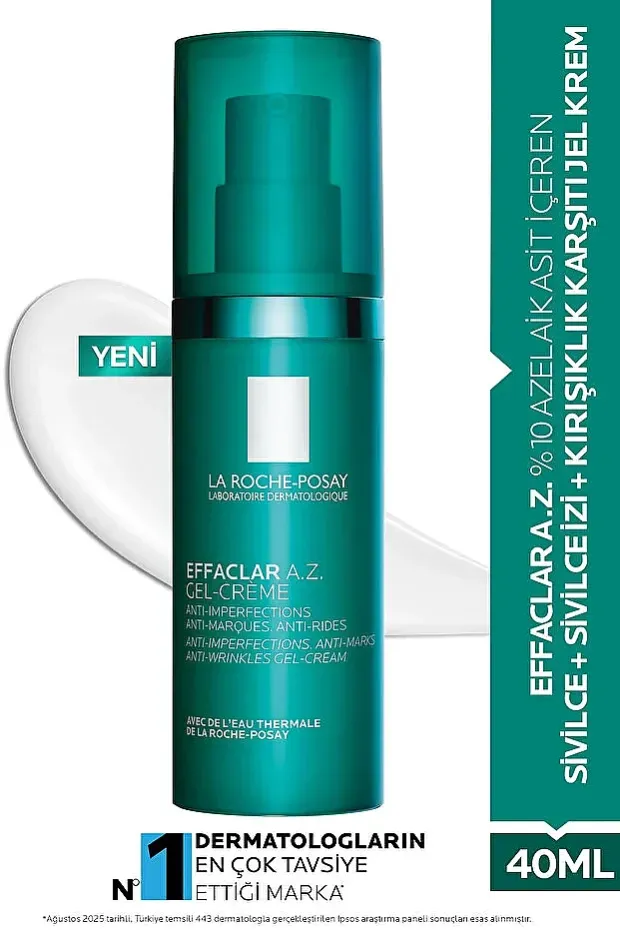 La Roche Posay Effaclar A.Z. Jel Krem Sivilce & Sivilce İzi ve Kırışıklık Karşıtı 40 ml