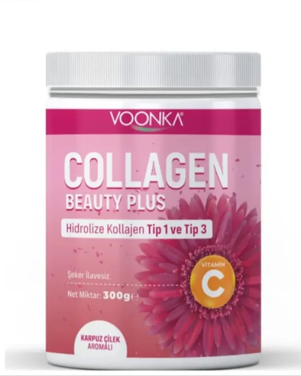 Voonka Collagen Beauty Plus - Karpuz Çilek Aromalı - 300gr