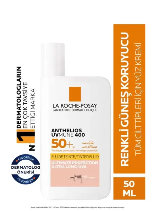 OUTLET - La Roche Posay Anthelios UVmune 400 Fluid Renkli Güneş Kremi SPF50+ 50 ml