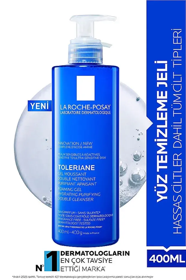 La Roche Posay Toleriane Hassas Ciltler İçin Temizleme Jeli 400 ml