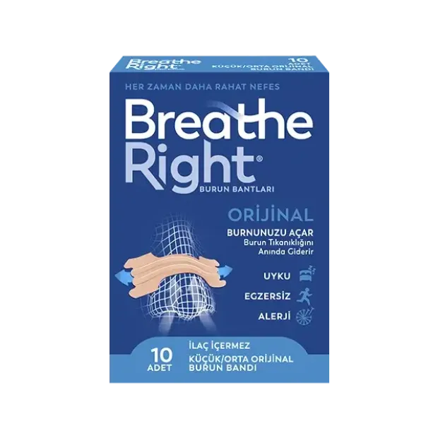 Breathe Right Orijinal Küçük/Orta Burun Bandı 10 Adet