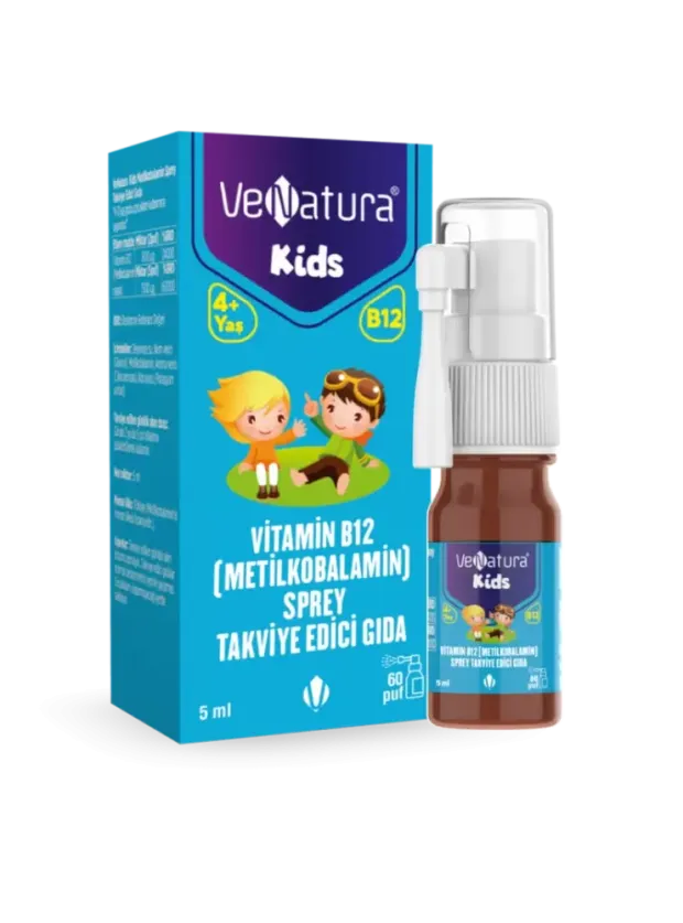 VeNatura Kids Vitamin B12 - Metilkobalamin - Sprey Takviye Edici Gıda 5 ml
