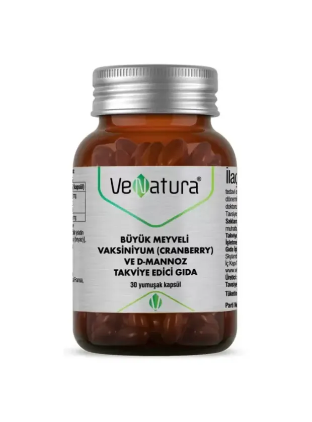 VeNatura Cranberry ve D-Mannoz Takviye Edici Gıda 30 Yumuşak Kapsül
