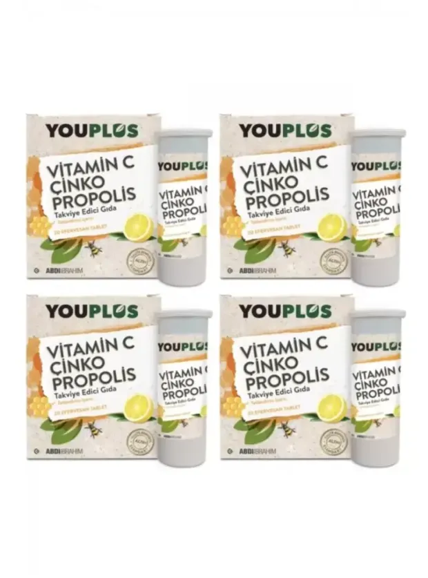 Youplus Vitamin C Çinko Propolis 20 Efervesan Tablet X 4 ADET