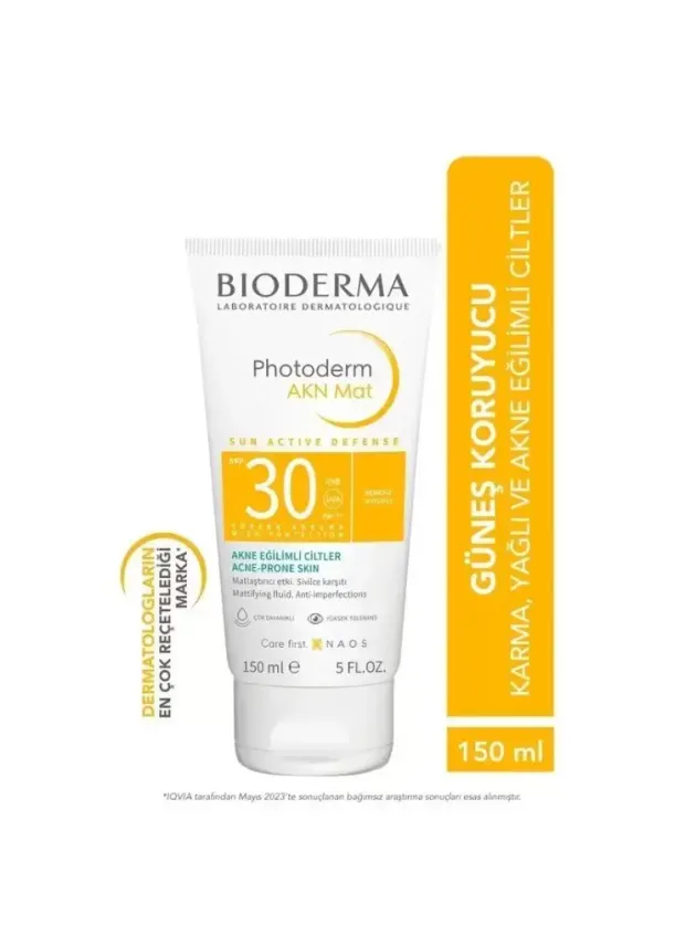 Bioderma Photoderm AKN Mat Spf 30 Yağlı| Akneli Cilt için Sivilce Karşıtı Matlaştırıcı Güneş Kremi 150ml