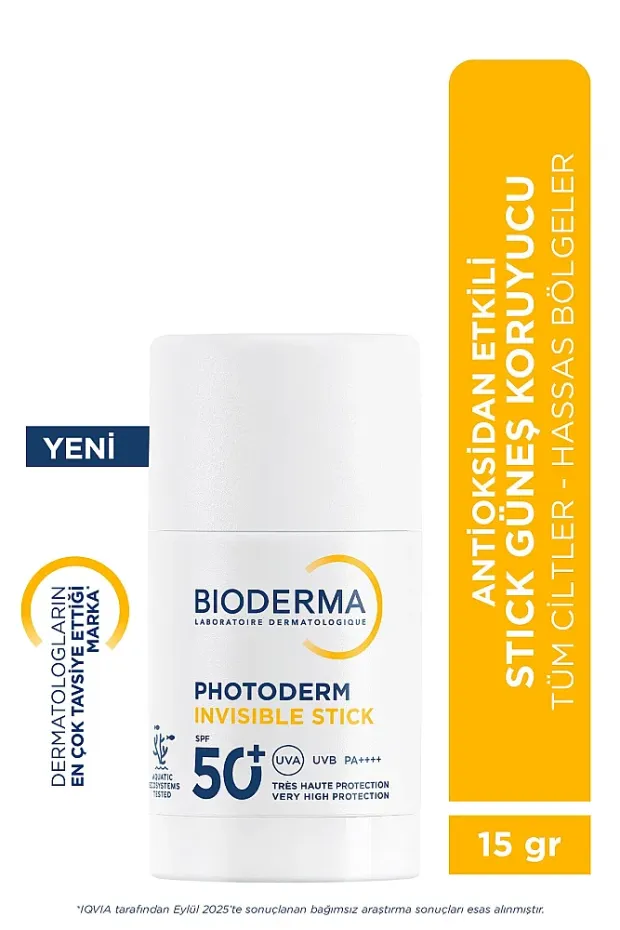 Bioderma Photoderm Invisible Stick SPF50+ Antioksidan UV Koruma İçeren Hassas & Tüm Ciltler Güneş Kremi 15gr