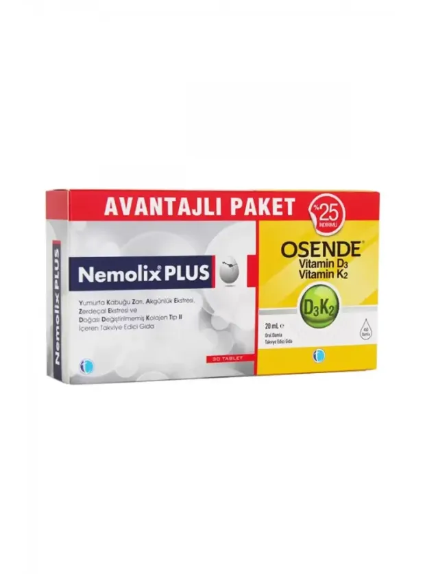 Tab İlaç Nemolix Plus 30 Tablet + Osende D3K2 20ml Damla ; Avantajlı Paket