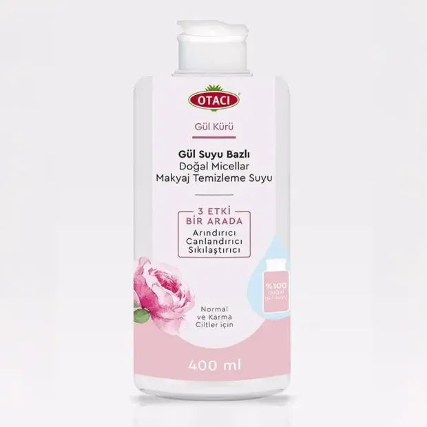 Otacı Gül Suyu Bazli Doğal Micellar Makyaj Temizleme Suyu 400 ml